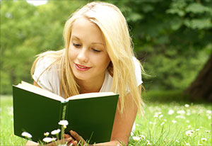 girl reading a book